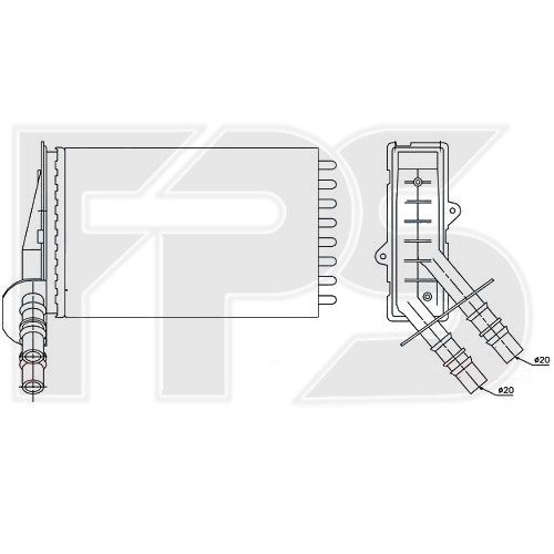Радиатор печки AS08100461 на RENAULT SYMBOL I (LB0/1/2) 1998-2008
