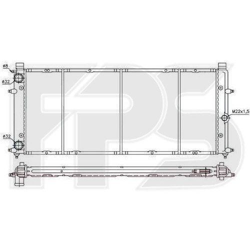 Радіатор охолодження AS08131143 на VOLKSWAGEN T4 1990-2003