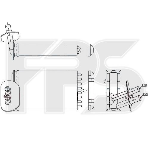 Радіатор печі AS08091585 на VOLKSWAGEN T4 1990-2003