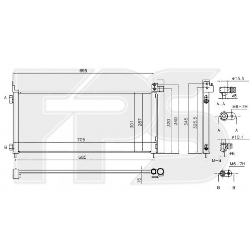 Кондесатор кондиціонера AS08131501 на LEXUS NX 2014-2017