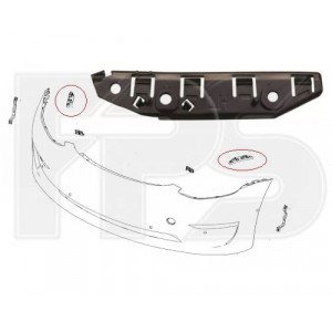 Кріплення бампера переднього AS08146955 на TESLA MODEL 3 2017-