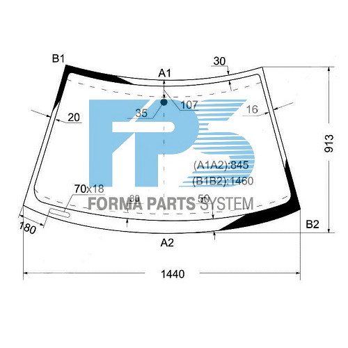 Лобове скло AS08132345 на AUDI A4 (B5) 1995-2001