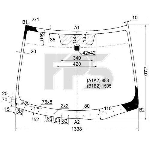 Стекло лобовое AS08136207 на NISSAN TIIDA MIDDLE EAST 2005-2012