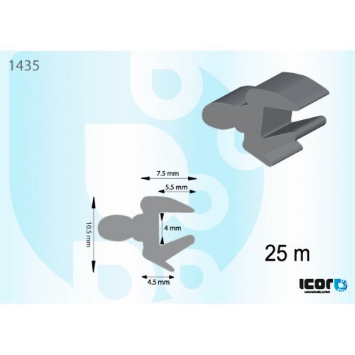 Молдинг стекла резиновый AS08138992 на VOLKSWAGEN T4 1990-2003