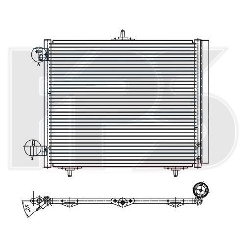 Кондесатор кондиционера AS08120679 на PEUGEOT 207 2006-2012