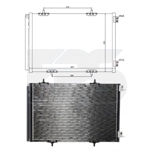 Кондесатор кондиционера AS08120677 на CITROEN DS3 2009-2016