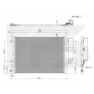Кондесатор кондиціонера AS07345963 на RENAULT LOGAN MCV 2007-2009