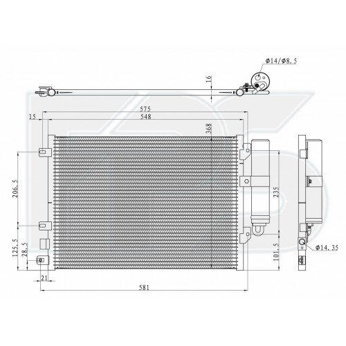 Кондесатор кондиціонера AS07345963 на DACIA LOGAN SDN 2004-2008