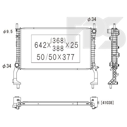 Радиатор охлаждения AS07346043 на FORD MUSTANG 2014-2017