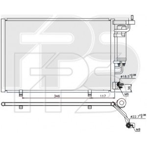 Кондесатор кондиционера AS08112117 на FORD FIESTA 2013-2017