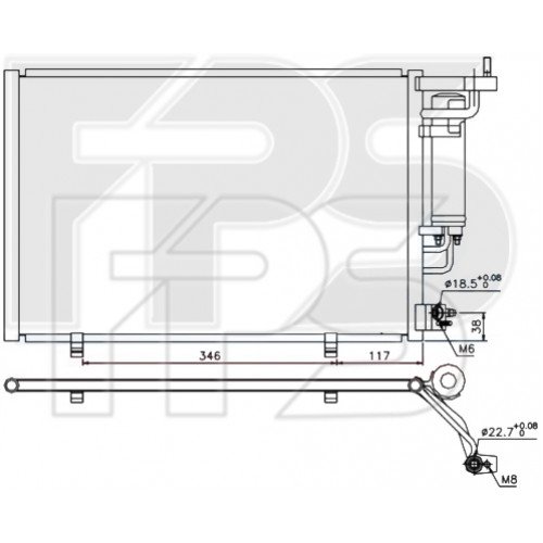 Кондесатор кондиционера AS08112117 на FORD FIESTA 2013-2017
