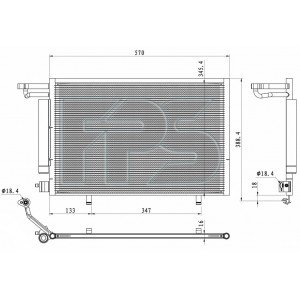 Кондесатор кондиционера AS07346064 на FORD FIESTA USA 2011-2013