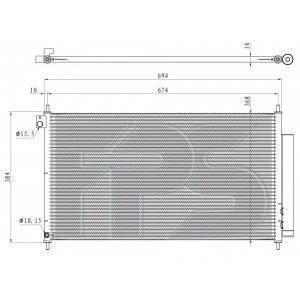 Кондесатор кондиционера AS07346881 на HONDA CIVIC 9 2011-2013