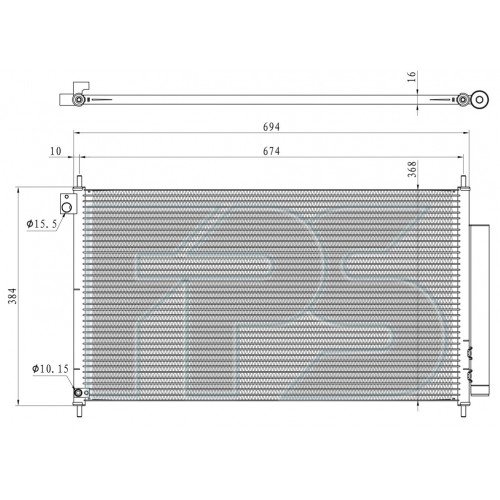 Кондесатор кондиціонера AS07346881 на HONDA CIVIC 9 2011-2013