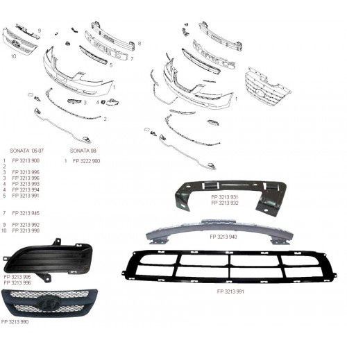 Полоска пластиковая AS07347771 на HYUNDAI SONATA (NF) 2005-2007