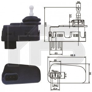 Двигун коректора фари AS07347845 на DODGE JOURNEY 2008-2019
