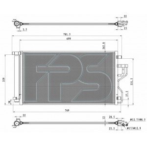 Кондесатор кондиционера AS07347658 на HYUNDAI ix35 2010-2015