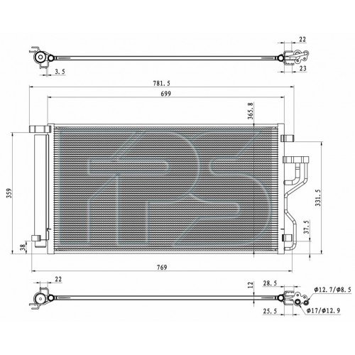 Кондесатор кондиционера AS07347658 на HYUNDAI ix35 2010-2015