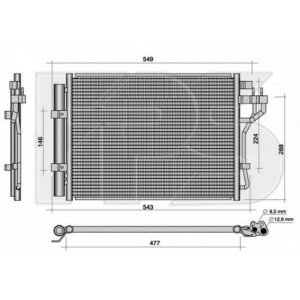 Кондесатор кондиционера AS07347661 на HYUNDAI i10 2014-2019