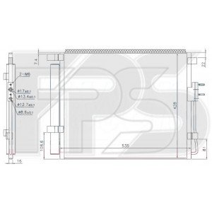 Кондесатор кондиционера AS07347678 на HYUNDAI GRAND SANTA FE III 2016-2018