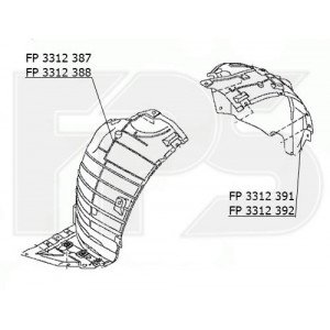 Підкрилок пластиковий AS07348452 на INFINITI EX 2007-2012