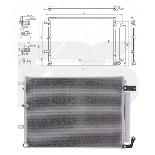 Кондесатор кондиціонера AS07349092 на JEEP CHEROKEE 2013-2018