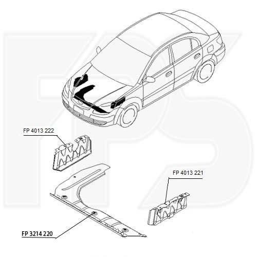 Ремчасть пластиковая AS07349516 на KIA RIO 2006-2011