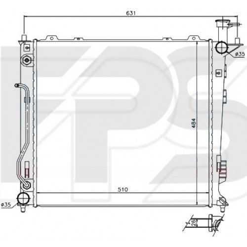 Радиатор охлаждения AS07349464 на KIA SORENTO 2010-2013