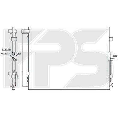 Кондесатор кондиціонера AS07349475 на KIA SOUL 2009-2014