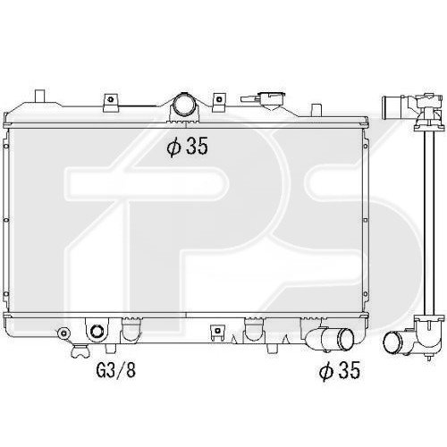 Радиатор охлаждения AS08121459 на MAZDA 323 (BF) / KOMBI (BW) 1985-1989