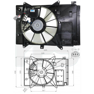 Вентилятор радіатора (у зборі) AS07350047 на MAZDA 2 (DJ) 2014-2019