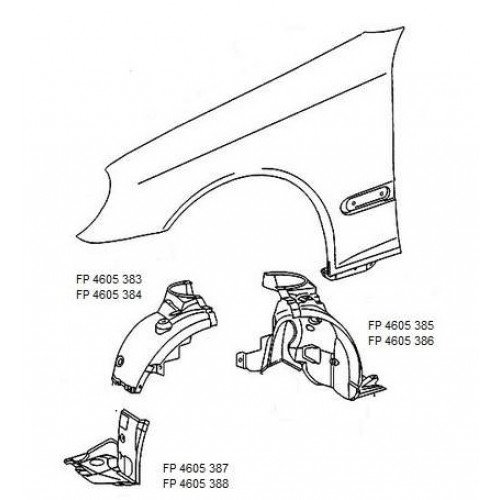 Підкрилок пластиковий AS07350571 на MERCEDES 203 (C-CLASS) 2000-2007