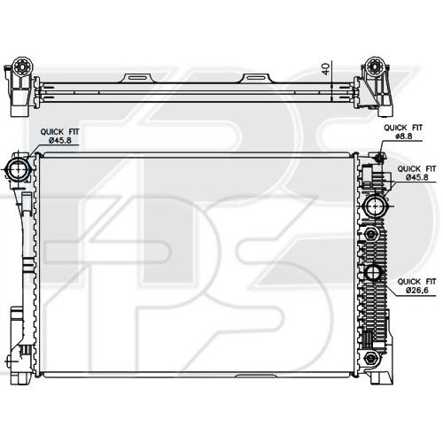 Радиатор охлаждения AS07350459 на MERCEDES 204 (C-CLASS) 2007-2011