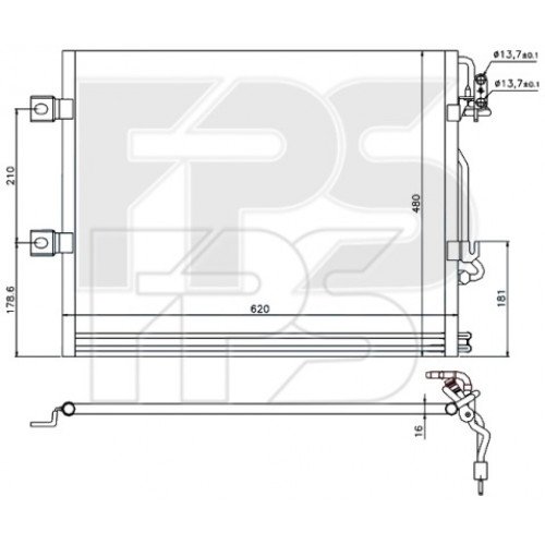 Кондесатор кондиціонера AS07350485 на MERCEDES 221 (S-CLASS) 2006-2012