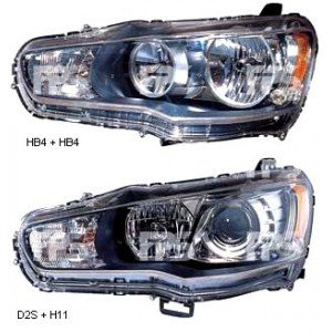 Передня фара AS07350953 на MITSUBISHI LANCER X 2007-2012