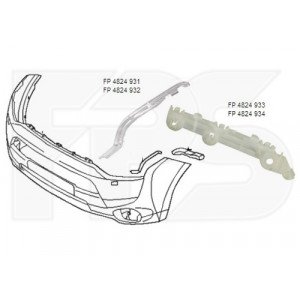 Крепление бампера AS07351045 на MITSUBISHI OUTLANDER III 2012-2018