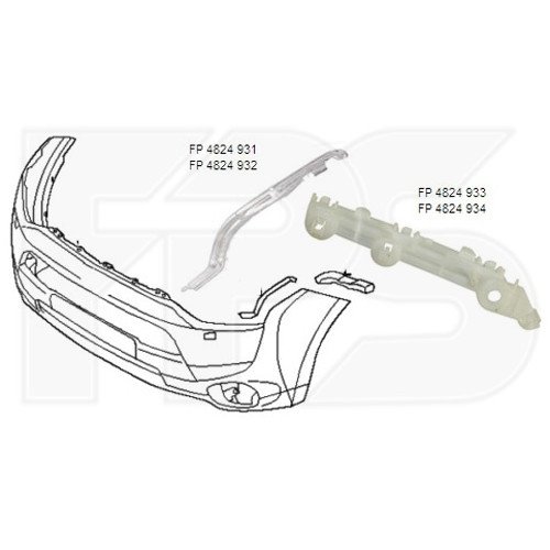 Крепление бампера AS07351045 на MITSUBISHI OUTLANDER III 2012-2018