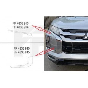 Накладка бампера AS07351162 на MITSUBISHI ASX 2019-