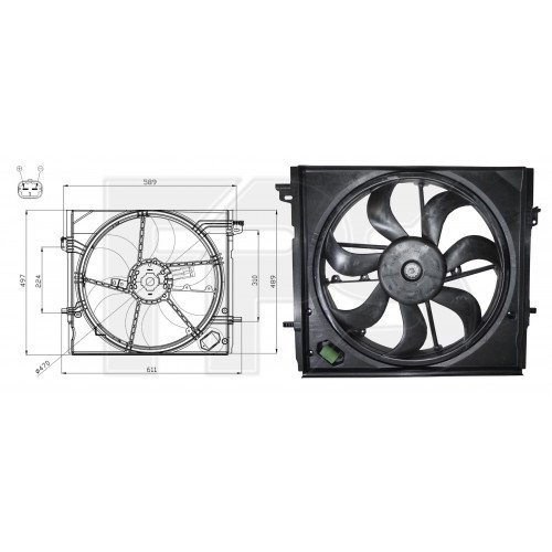 Вентилятор радіатора (у зборі) AS08115643 на NISSAN QASHQAI 2017-2021