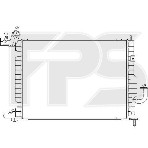 Радіатор охолодження AS07352177 на OPEL VECTRA B 1995-1999