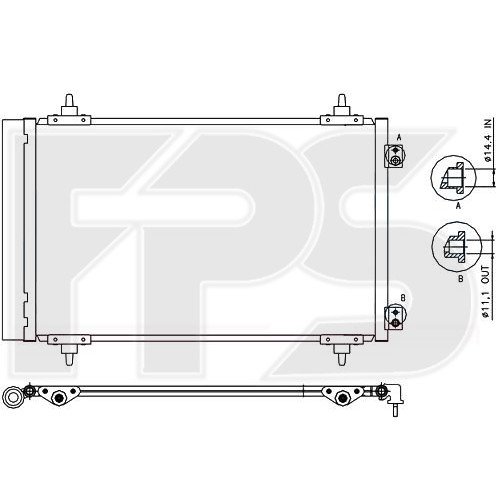 Кондесатор кондиціонера AS07352544 на FIAT SCUDO 2007-2015