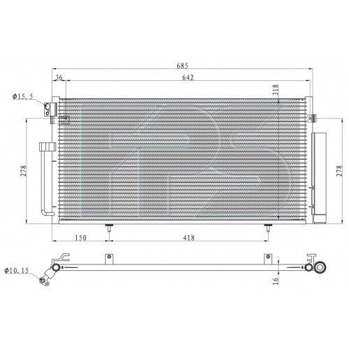 Кондесатор кондиціонера AS07354143 на SUBARU IMPREZA 2005-2007