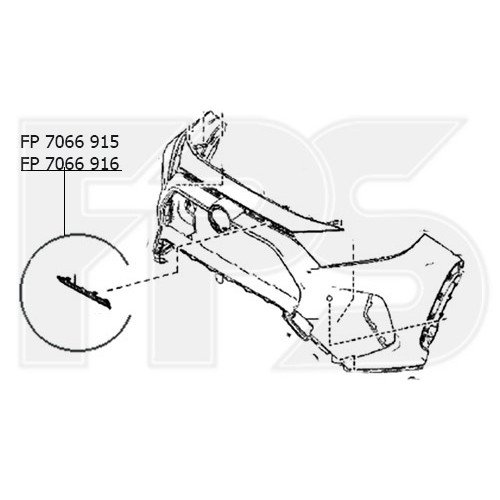 Полоска пластиковая AS07355277 на TOYOTA RAV4 2018-