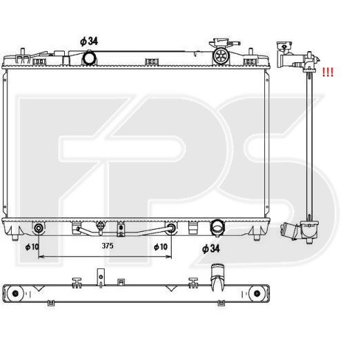 Радиатор охлаждения AS07354534 на TOYOTA CAMRY (XV40) 2006-2011