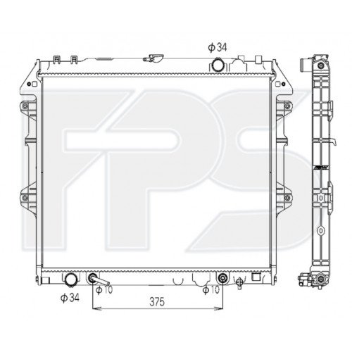 Радіатор охолодження AS08119670 на TOYOTA FORTUNER 2004-2015