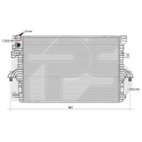 Радиатор охлаждения AS08114570 на VOLKSWAGEN T6 2015-2019