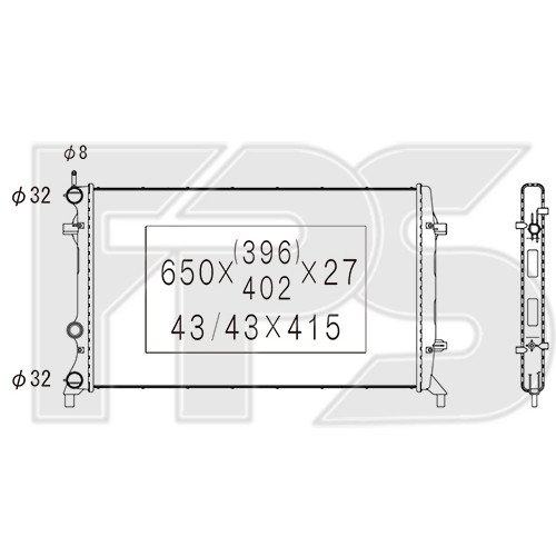 Радіатор охолодження AS08111491 на VOLKSWAGEN JETTA VI SDN 2010-2014