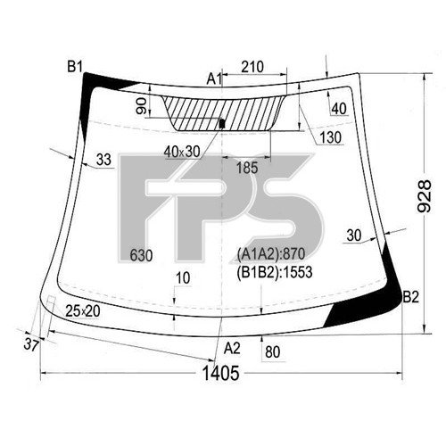 Стекло лобовое AS00139048 на CITROEN C3 2002-2009