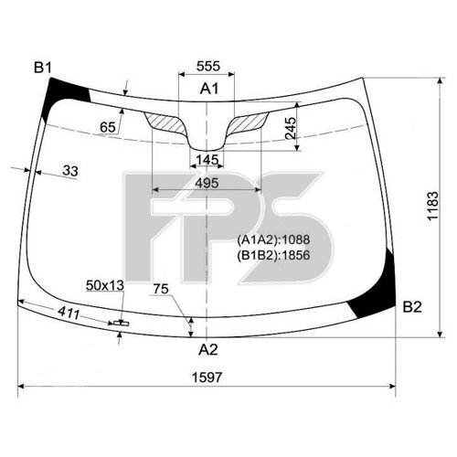 Лобове скло AS00139065 на TOYOTA PROACE 2013-2016