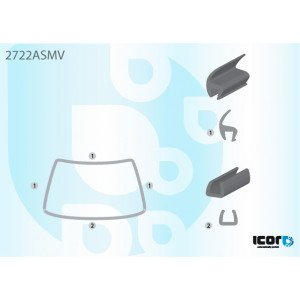 Молдинг скла гумовий AS00139117 на PEUGEOT BOXER 1994-2001